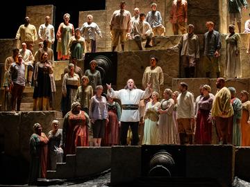 A scene from Verdi's 'Nabucco' with Dmitry Belosselskiy as Zaccaria. 