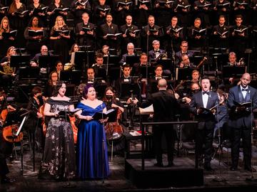 Met Music Director Yannick Nézet-Séguin led the Met Orchestra and Chorus in 'A Concert for Ukraine' at the Metropolitan Opera on March 14, 2022.