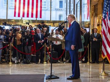 Former President Donald Trump speaks during a news conference at Trump Tower, Friday, May 31, 2024, in New York.