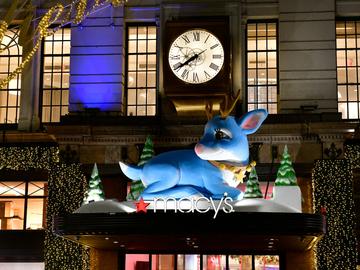 Macy's new display windows are seen in preparation for Holiday Season on November 18, 2021 in New York City.