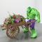 Hulk (Wheelbarrow), 2004-2013. polychromed bronze, wood, copper, and live flowering plants