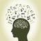 brain with music notes