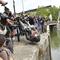 Protesters throw a statue of slave trader Edward Colston into Bristol harbour, during a Black Lives Matter protest rally, in Bristol, England, Sunday June 7, 2020.