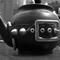 teapot, black and white