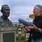 Producer John Biewen queries the author in Monterey, Cal. 