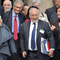 US economist Joseph Stiglitz (C), winner of the 2001 Nobel Prize in economics, in Paris in 2009