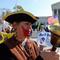 A tea-party supporter protest outside the US Supreme Court on the third day of oral arguements over the constitutionality of the Patient Protection and Affordable Care Act