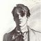 Portrait of William Butler Yeats by John Singer Sargent, pencil, 9 x 6 in, 1908