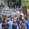 A coalition of teachers, students, and families protest during a rally called National Day of Resistance Against Unsafe School Reopening Opening, Monday, Aug. 3, 2020, in New York.