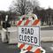 State Street is blocked off for more hardened security at the New York state Capitol, Monday, Jan. 11, 2021, in Albany, N.Y. 