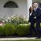 In this May 13, 2021, file photo President Joe Biden walks with Vice President Kamala Harris after speaking on updated guidance on face mask mandates and COVID-19 response, in the Rose Garden of the W