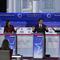 Former U.N. Ambassador Nikki Haley, Florida Gov. Ron DeSantis, businessman Vivek Ramaswamy and Sen. Tim Scott, R-S.C., argue a point during a Republican presidential primary debate.