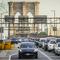 Traffic enters lower Manhattan after crossing the Brooklyn Bridge, Thursday, Feb. 8, 2024, in New York. 