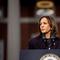 Democratic presidential nominee, U.S. Vice President Kamala Harris pauses while speaking on stage as she concedes the election, at Howard University on November 06, 2024 in Washington, DC. 