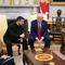 U.S. President Donald Trump (C) and Vice President JD Vance meet with Ukrainian President Volodymyr Zelensky in the Oval Office at the White House on February 28, 2025 in Washington, DC