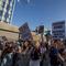 Protesters continue to march and chant in an approximately one-square mile area of downtown Los Angeles in response to a series of immigration raids, on June 11, 2025 in Los Angeles, California. 