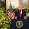 U.S. President Donald Trump addresses the nation from the Diplomatic Room of the White House on December 17, 2025 in Washington, DC.