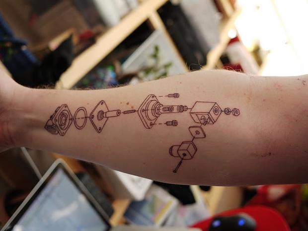small black tattoo of futuristic science realistic  Stable Diffusion   OpenArt