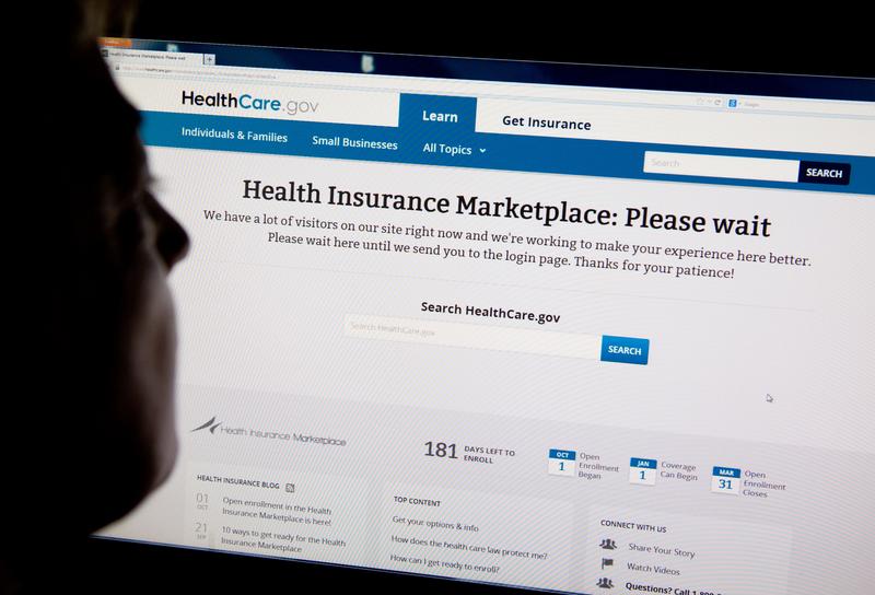 A woman looks at the HealthCare.gov insurance exchange internet site October 1, 2013 in Washington, DC.