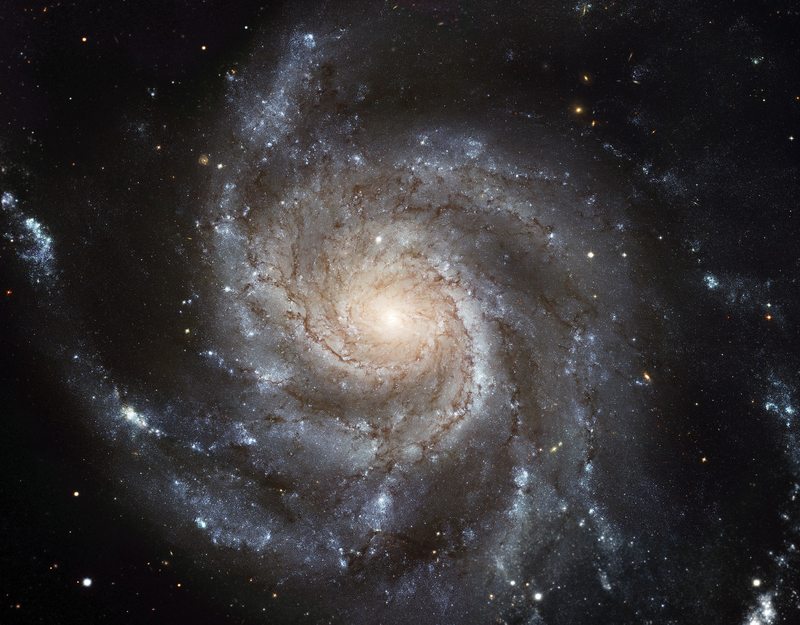 The galaxy Messier 101,  nicknamed the Pinwheel Galaxy, lies in the northern circumpolar constellation, Ursa Major (The Great Bear), at a distance of about 21 million light-years from Earth.