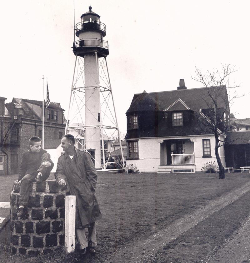 Ken and Frank Schubert in front of the Coney Island Lighthouse in 1961. Photo posted with permission.