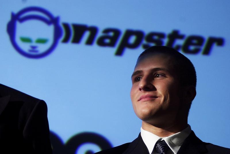 Napster founder Shawn Fanning appears at a press conference October 31, 2000 in New York.