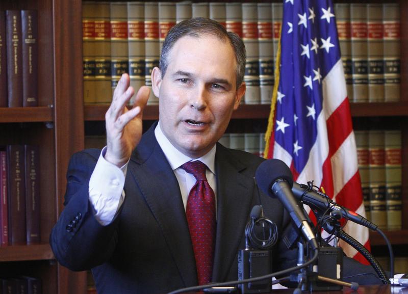 Oklahoma Republican Attorney General-elect Scott Pruitt speaks at a news conference in Oklahoma City, Friday, Jan. 7, 2011.