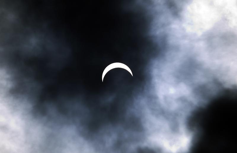 The solar eclipse as seen from the National Mall in Washington, DC