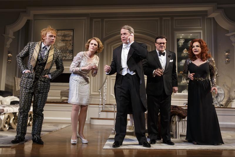 Rupert Grint, Megan Mullally, Matthew Broderick, Nathan Lane, and Stockard Channing in a scene from Broadway's "It's Only a Play"