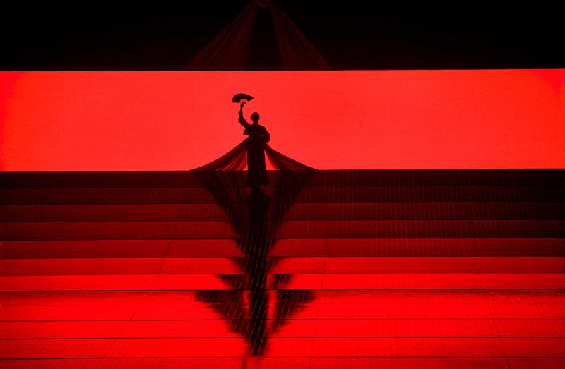 A dancer in the opening scene from Act I of Puccini’s “Madama Butterfly.”