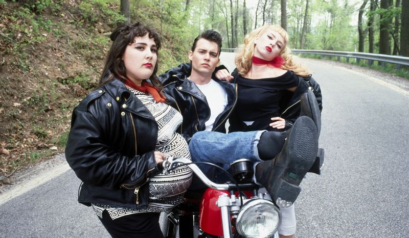 Ricki Lake, Johnny Depp, and Traci Lords in the 1990 film <em>Cry-Baby</em>