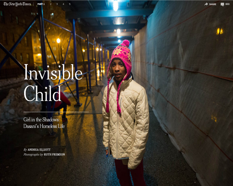 Dasani, the homeless Brooklyn girl profiled in Andrea Elliott's NYT series "Invisible Child"