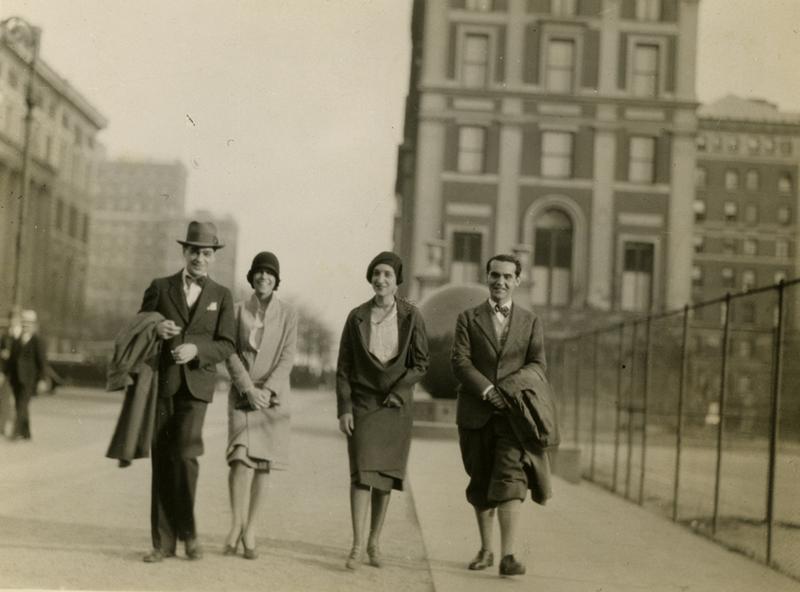 Federico Garcia Lorca (on right) at Columbia University, 1929