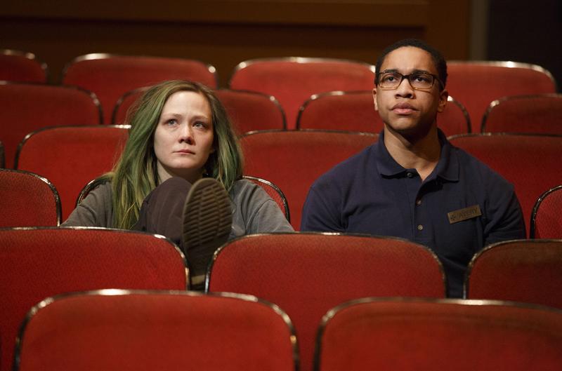 Louisa Krause and Aaron Clifton Moten in 'The Flick' at Playwrights Horizons.