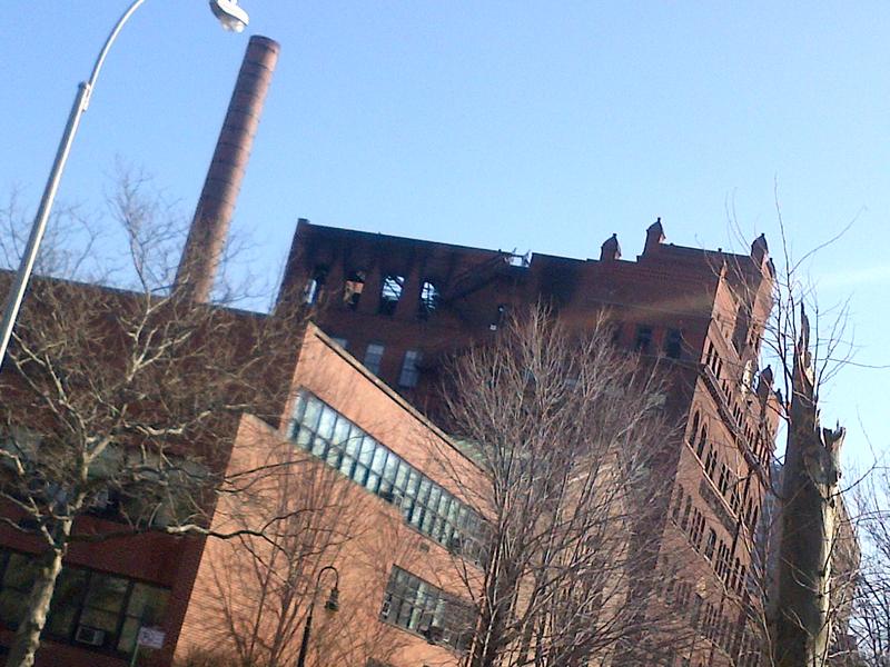 The charred remains of Pratt Institute's Main Building