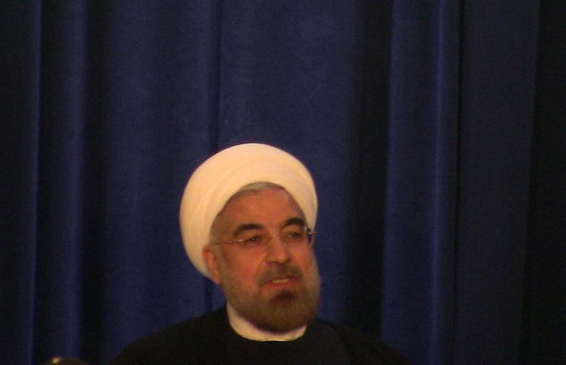 Iranian President Hassan Rouhani at an Asia Society event in Manhattan.