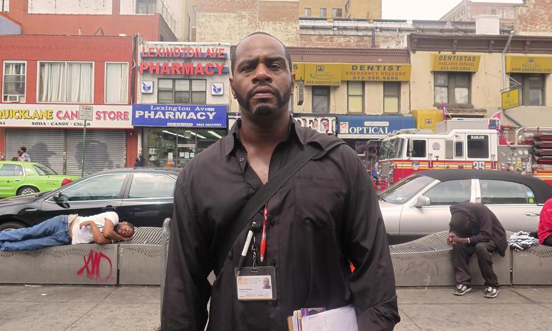 Robert Pawley, outreach worker for Harlem United, on Lexington Avenue. He said he's seen people buy K2, smoke it and be passed out minutes later.