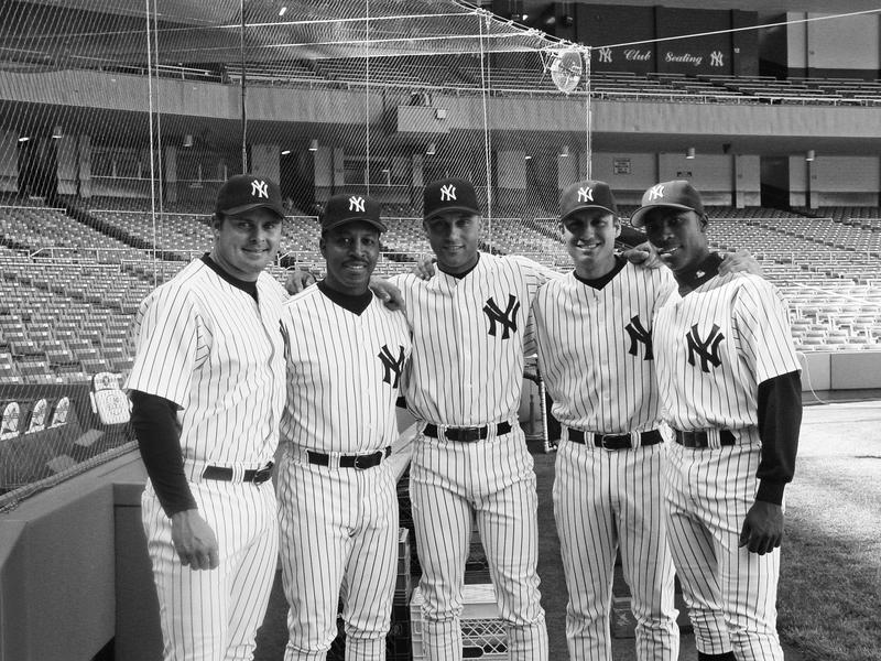 Jason Giambi, Willie Randolph, Derek Jeter, Robin Ventura, Alfonso Soriano in 2002