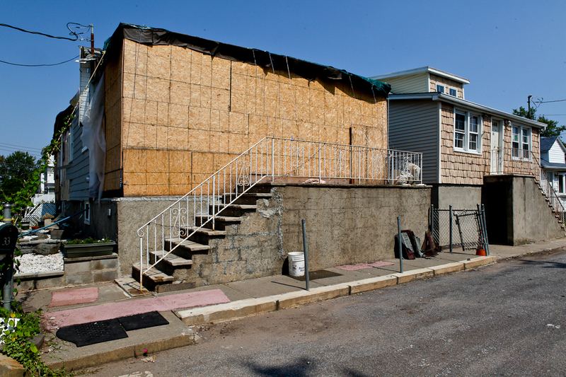 Joe Bertacchi's damaged home on Iona Street in Midland Beach, Staten Isalnd.
