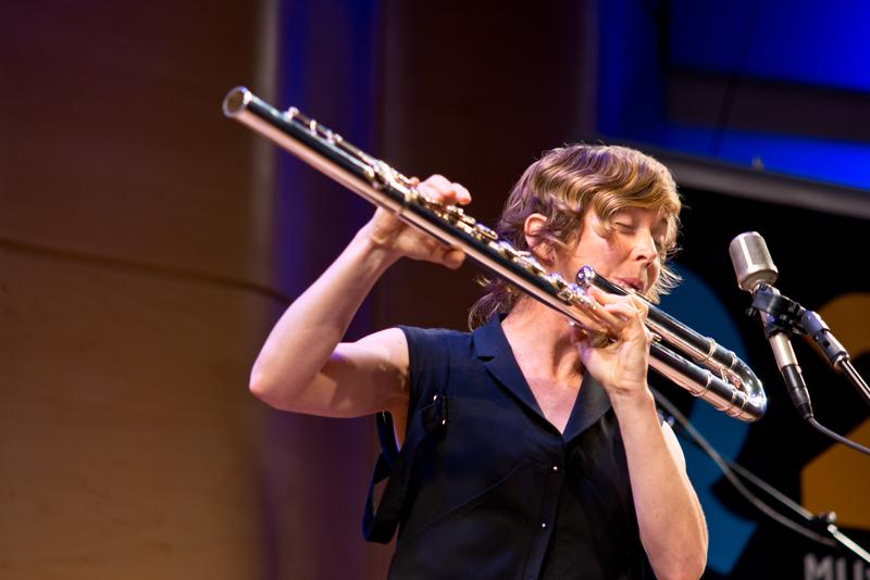 Flutist Claire Chase performs Balter in The Greene Space. 