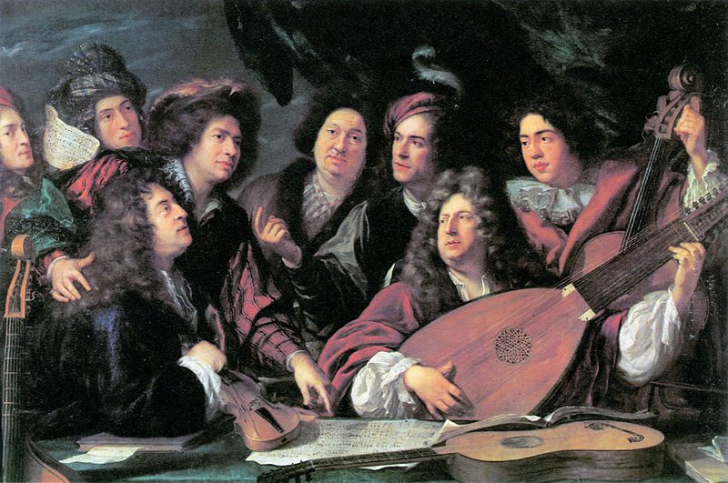 Portrait of several musicians and artists by François Puget; 1688.
