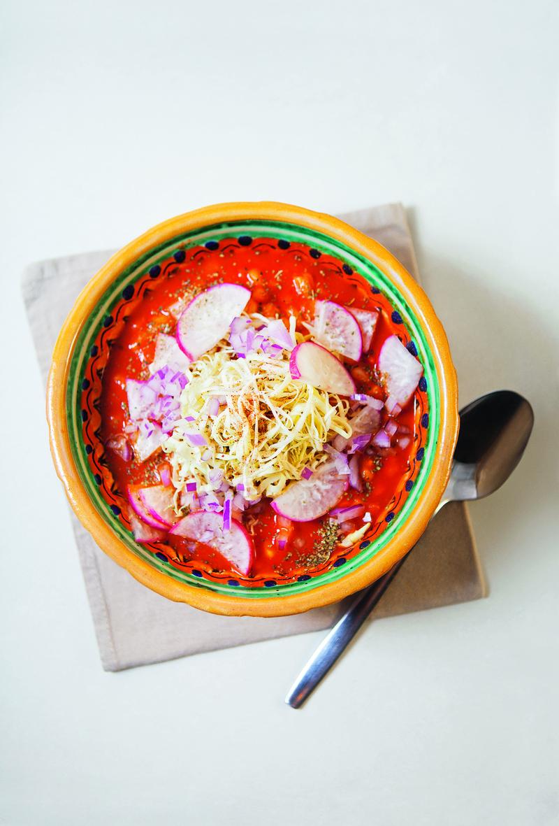 Jalisco-Style Red Pozole - Pozole Rojo Estilo Jalisco, adapted from MEXICO: THE COOKBOOK by Margarita Carrillo Arronte