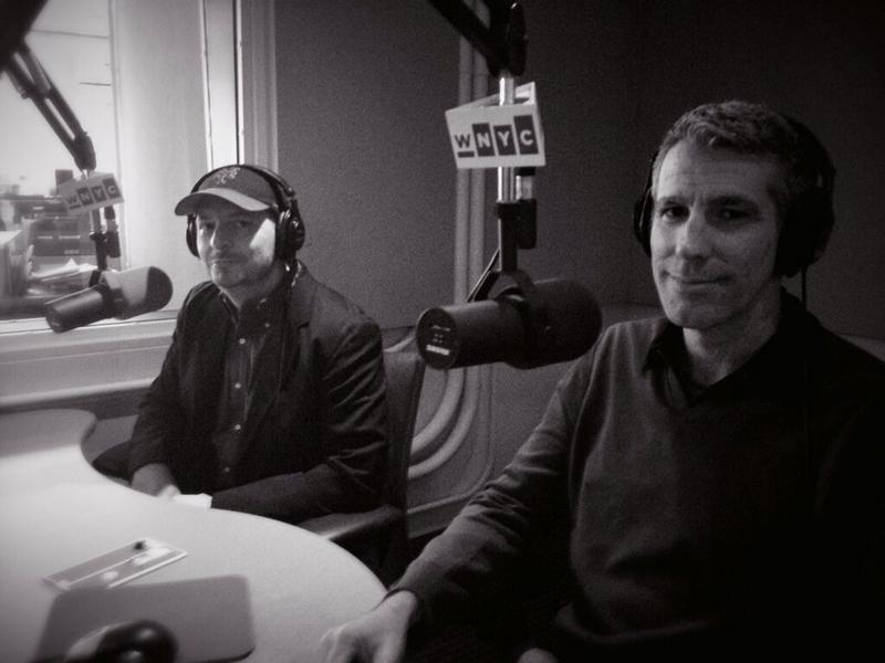 Peter Mercurio and Daniel Stewart, who find a baby boy in the subway and end up adopting him, in WNYC's Studio 2