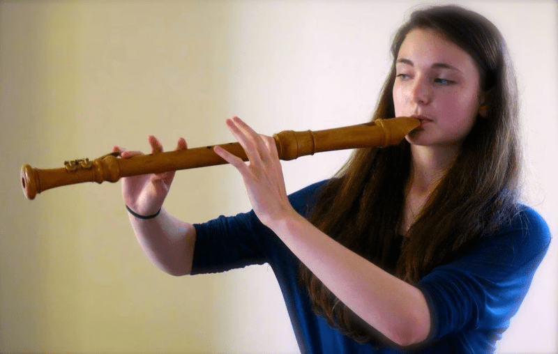 Sophie Westbrooke with tenor recorder.