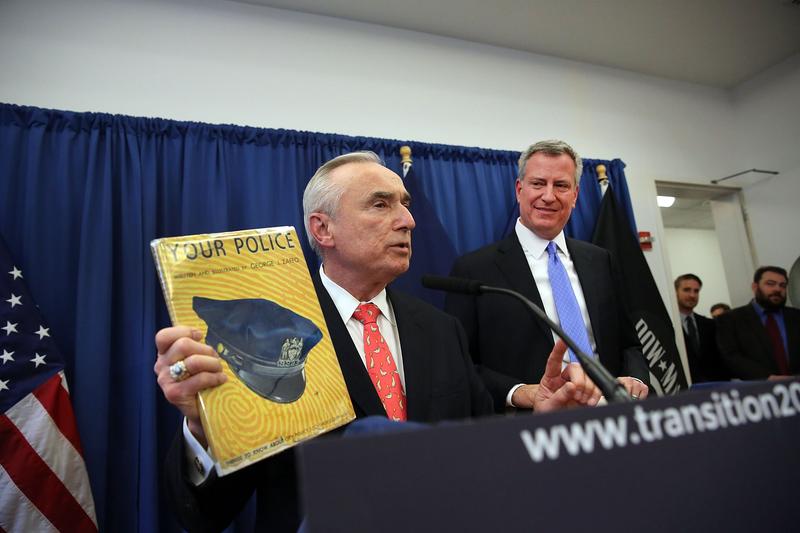 Police Commissioner Bill Bratton with Mayor Bill de Blasio