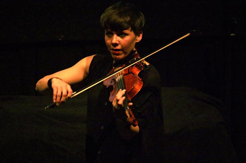 Violinist Sarah Neufeld, a member of Arcade Fire, performs solo in the BAM Rose Cinemas on the first day of the 2013 Crossing Brooklyn Ferry festival.