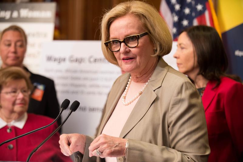 U.S. Senator Claire McCaskill joined with fellow women Senators, working women affected by pay disparities, and advocates to urge passage of the Paycheck Fairness Act.