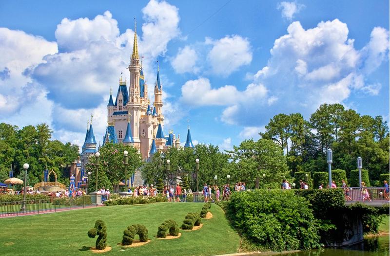 Cinderella Castle and Dragon Topiary at Walt Disney World