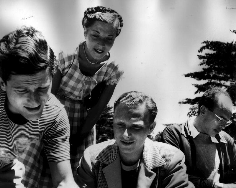 Irving Fine, Verna Fine, Lukas Foss, Harold Shapero in Tanglewood, 1946