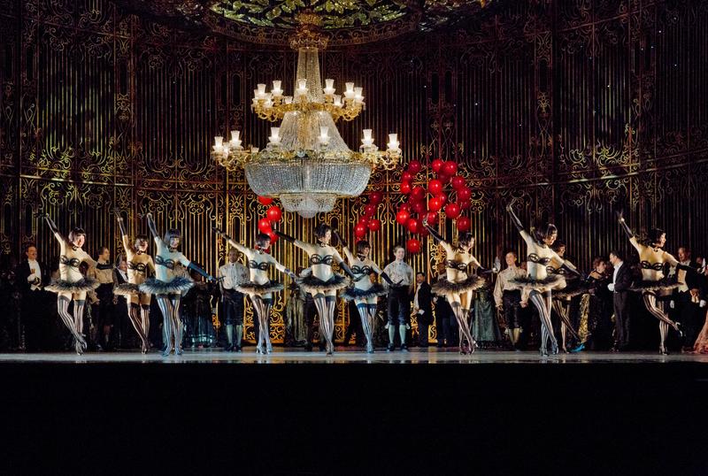 A scene from the Act 2 ballet in Johann Strauss, Jr.'s "Die Fledermaus."